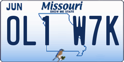MO license plate OL1W7K