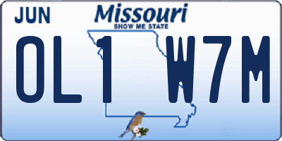 MO license plate OL1W7M