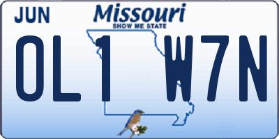 MO license plate OL1W7N