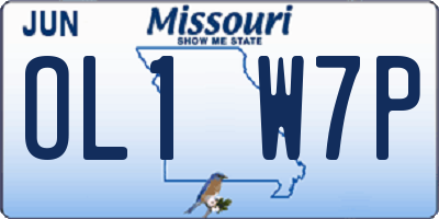 MO license plate OL1W7P