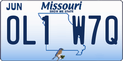 MO license plate OL1W7Q