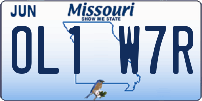 MO license plate OL1W7R