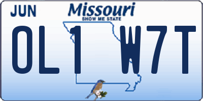 MO license plate OL1W7T