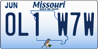 MO license plate OL1W7W
