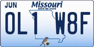 MO license plate OL1W8F