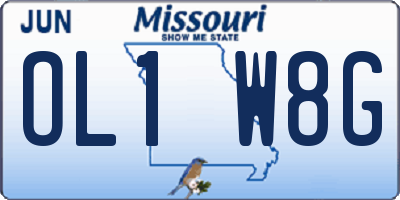 MO license plate OL1W8G