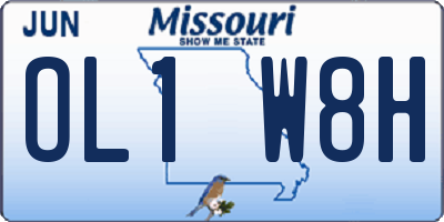 MO license plate OL1W8H