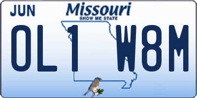 MO license plate OL1W8M