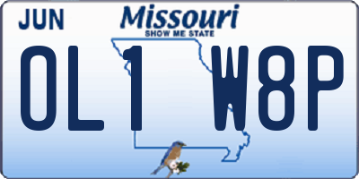 MO license plate OL1W8P