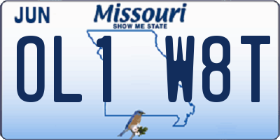 MO license plate OL1W8T