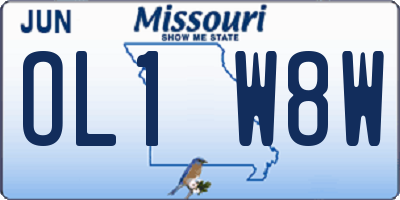 MO license plate OL1W8W