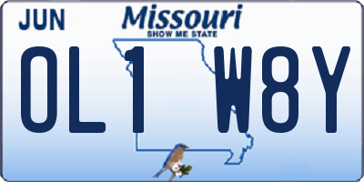MO license plate OL1W8Y