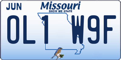 MO license plate OL1W9F