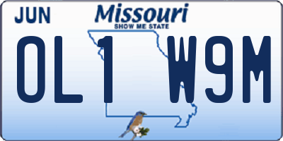 MO license plate OL1W9M