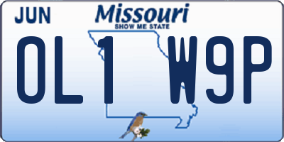 MO license plate OL1W9P