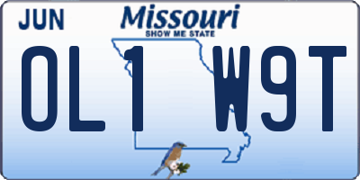 MO license plate OL1W9T
