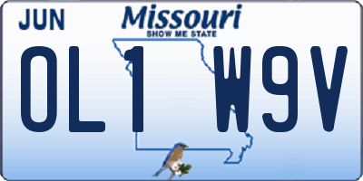 MO license plate OL1W9V