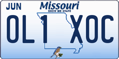 MO license plate OL1X0C
