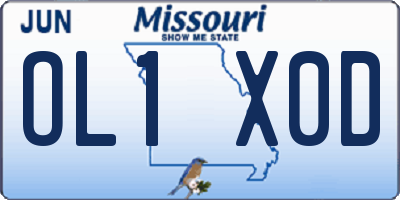 MO license plate OL1X0D