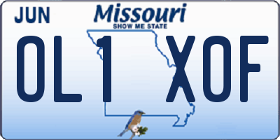 MO license plate OL1X0F