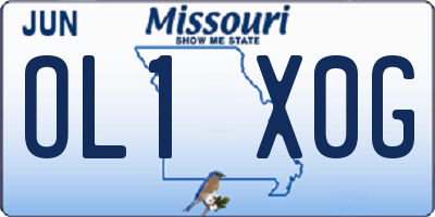 MO license plate OL1X0G