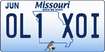 MO license plate OL1X0I
