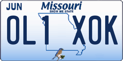 MO license plate OL1X0K