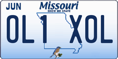 MO license plate OL1X0L