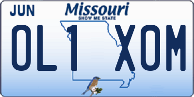 MO license plate OL1X0M