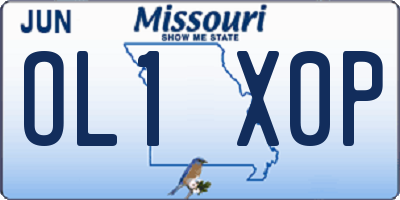 MO license plate OL1X0P