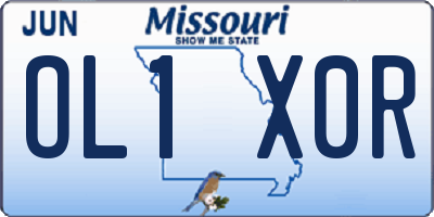 MO license plate OL1X0R