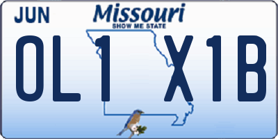 MO license plate OL1X1B
