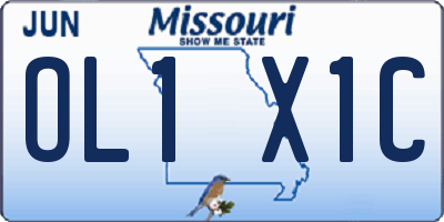 MO license plate OL1X1C