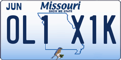 MO license plate OL1X1K