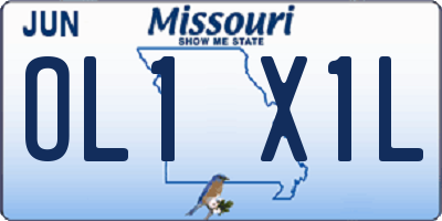 MO license plate OL1X1L