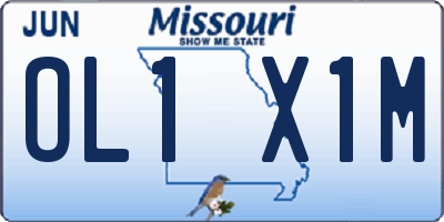 MO license plate OL1X1M