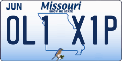MO license plate OL1X1P