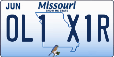 MO license plate OL1X1R