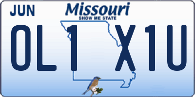MO license plate OL1X1U