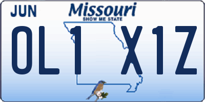 MO license plate OL1X1Z