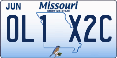 MO license plate OL1X2C
