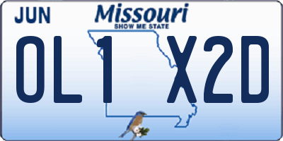 MO license plate OL1X2D