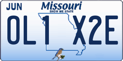 MO license plate OL1X2E