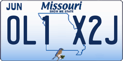 MO license plate OL1X2J