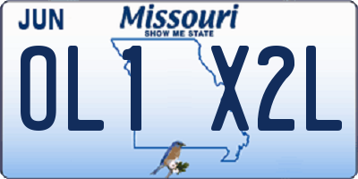 MO license plate OL1X2L