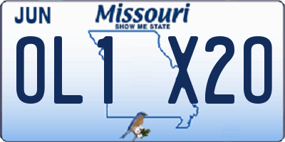 MO license plate OL1X2O