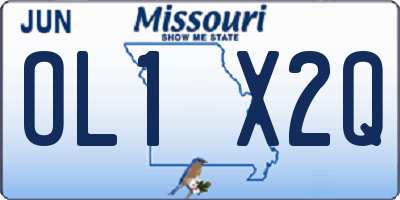 MO license plate OL1X2Q
