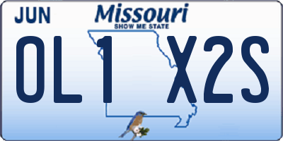 MO license plate OL1X2S
