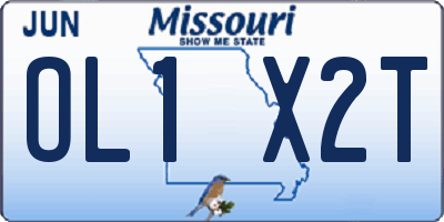 MO license plate OL1X2T