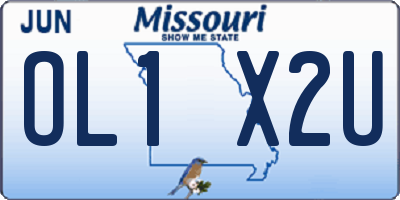 MO license plate OL1X2U